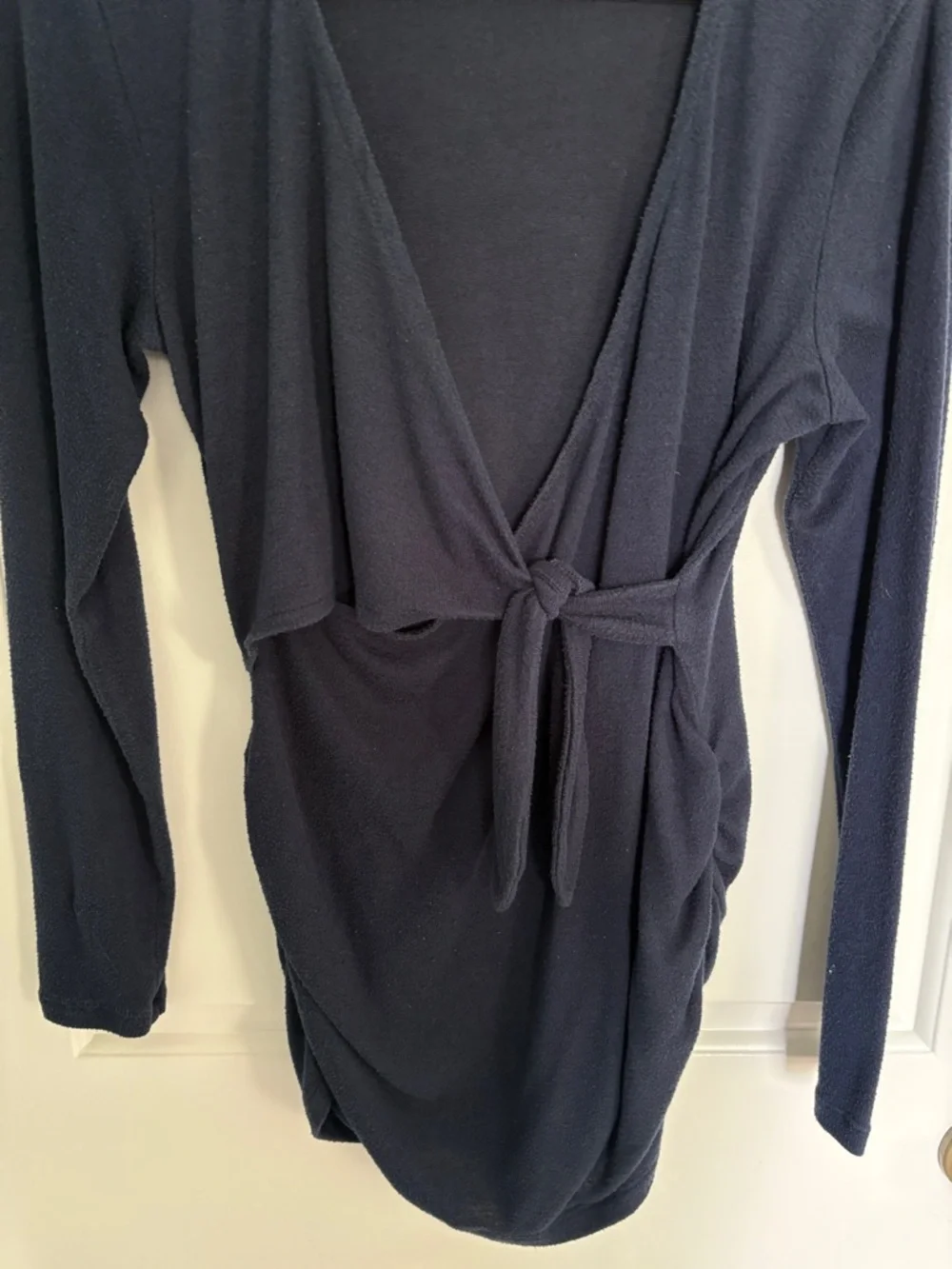 Old Navy Small Maternity Navy Wrap Long Sleeve Shirt - Picture 3 of 9